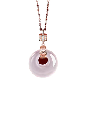 平安扣项链玉髓吊坠女福字复古