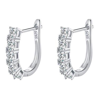 摩典莫桑钻925银小香风耳环礼物