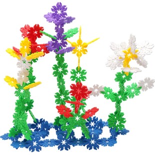 晨风加厚树叶雪花插片积木 构建拼插创意儿童益智启蒙桌面玩具