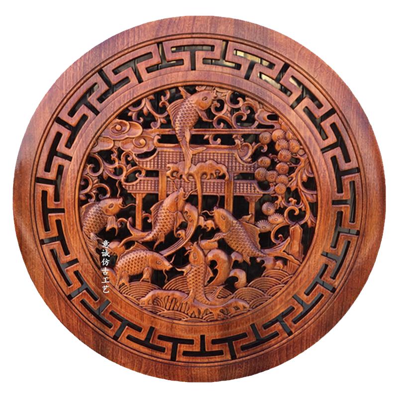 东阳木雕背景墙工艺品挂件
