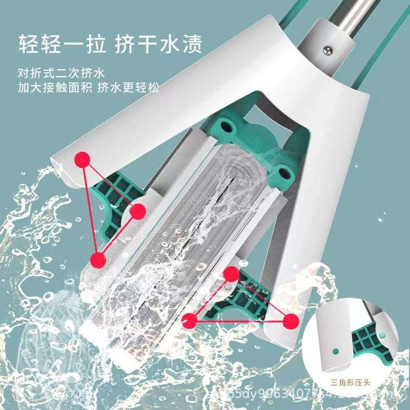 工厂自销海绵拖把胶棉懒人洗吸水手家用对折拖把批发拖把拖把免式