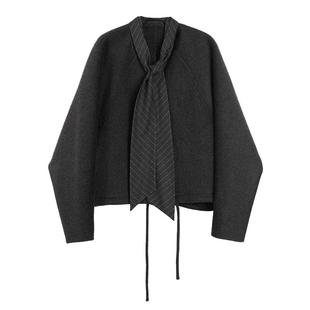 【自营】【法兰西岛】ELLE绵羊毛短款双面呢大衣女25冬款毛呢外套