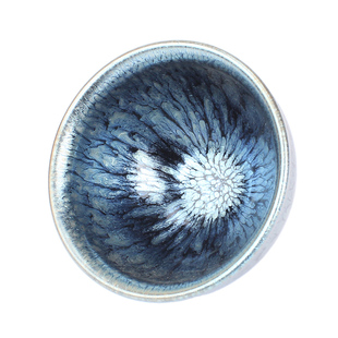 建窑建阳建盏主人杯百花茶具原矿釉铁胎纯手工杯子天目盏品茗杯器