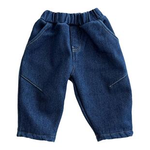 男童冬季宽松加绒牛仔裤婴儿韩版保暖休闲长裤洋气女宝宝萝卜裤子