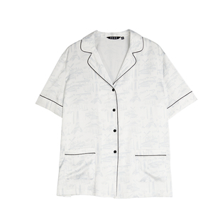 ELLE冰感睡衣女款2025新款夏高级感缎面轻薄舒适短袖短裤家居服