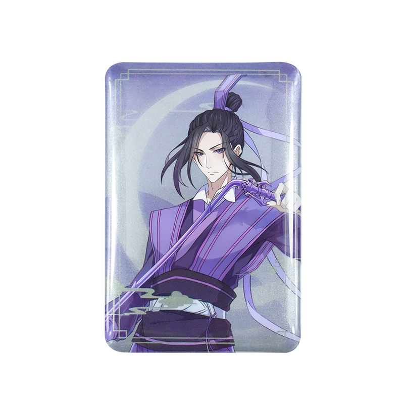 《魔道祖师》动画正版 反光吧唧徽章方形动漫马口铁蓝忘机魏无羡