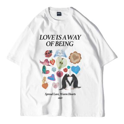 爱心印花少年感潮流短袖T恤