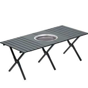 户外烧烤桌地摊烤肉夜市露营野餐便携式围炉煮茶蛋卷桌折叠一体式