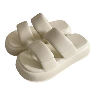 细细条 时尚休闲厚底防滑夏季外穿沙滩凉拖鞋百搭纯色双带拖鞋女