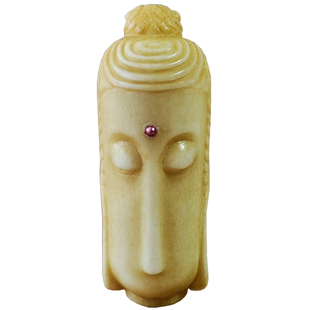 鹿角根付长脸佛头文玩三通配饰diy手串背云提溜编绳挂件藏式吊坠