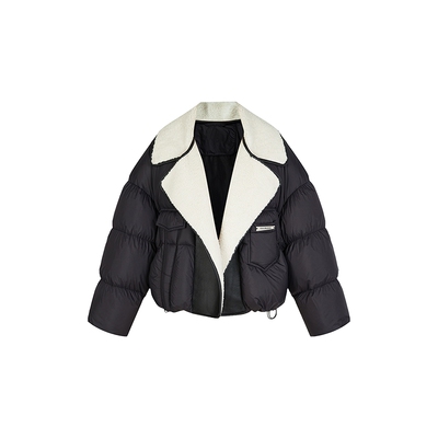 none精致优雅西装翻领羽绒服