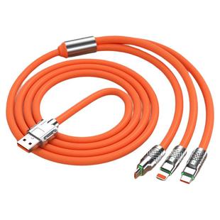 120W超级快充三合一锌合金头适用苹果vivo华为数据线安卓闪充手机一拖三充电器三头多功能车载tpyec精美礼盒