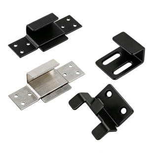 不锈钢拉丝铁黑色方管U型固定卡槽墙壁u型干挂钩展示画框专用挂件