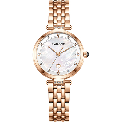 Rarone雷诺玫瑰时尚商务机械女表