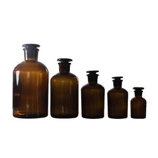 茶色细口瓶多规格玻璃小口瓶磨口带盖密封瓶初高中化学教学实验仪器Small Mouth Brown Reagent Bottle
