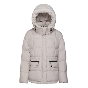 三千营2025年冬装新品95%白鸭绒羽绒服女连帽收腰短款显瘦气质