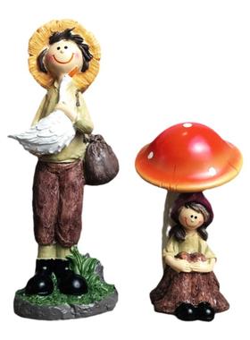 田园树脂娃娃摆件桌面可爱装饰品