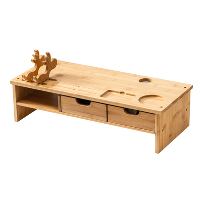 楠竹桌面实木增高显示器置物架