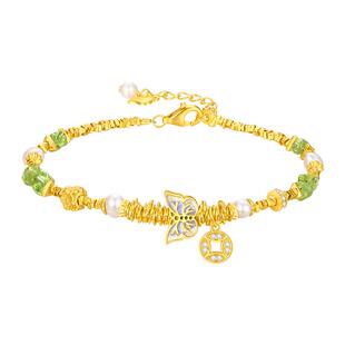 周大生玉石手串男款虎瞳手链高级感串珠情侣款手饰生日礼物送男友