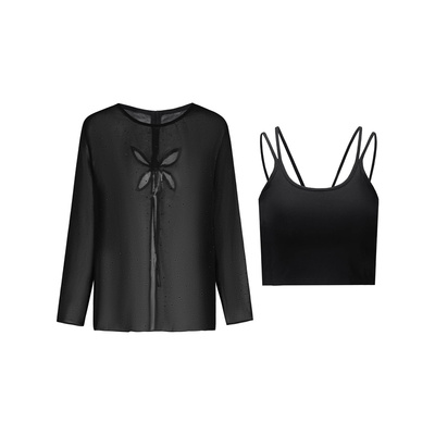 CHICHY慵懒设计感罩衫吊带两件套