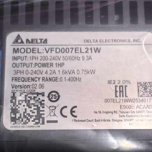 议价台达变频器VFD007EL21W