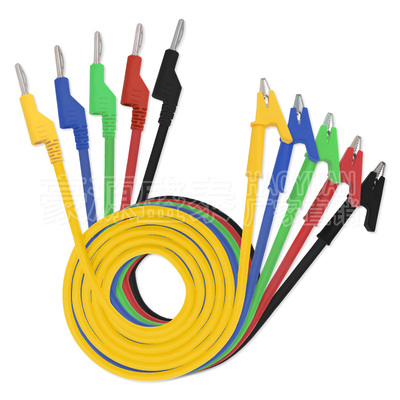 纯铜4mm香蕉插头转鳄鱼夹测试线