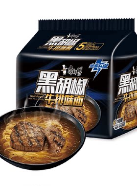 康师傅黑胡椒牛排面肉丸丰富