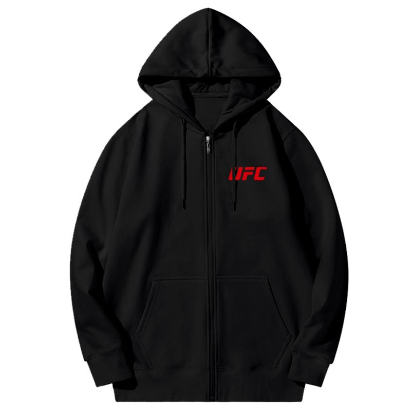 可定制UFC格斗MMA综合格斗运动健身拉链开衫卫衣男女连帽外套帽衫