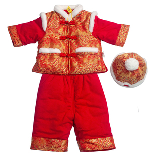 宝宝周岁礼服婴儿拜年服中国风男女唐装套装抓周百天礼服过年装冬