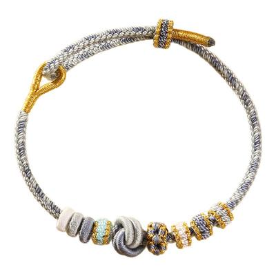 编织手绳半成品可穿黄金转运珠