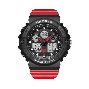 FILA斐乐男款双显潮电子手表多功能初高中大学生运动考试腕表6656