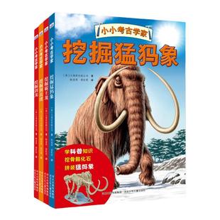 小小考古学家4册儿童恐龙画册绘本探索恐龙的秘密恐龙书籍6-12岁幼儿园绘本硬壳装图书儿童益智玩具恐龙3d立体拼图霸王龙玩具书