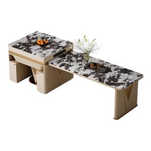 Mobeier 大理石岛台餐桌一体家用多功能全自动麻将机可伸缩吧台桌