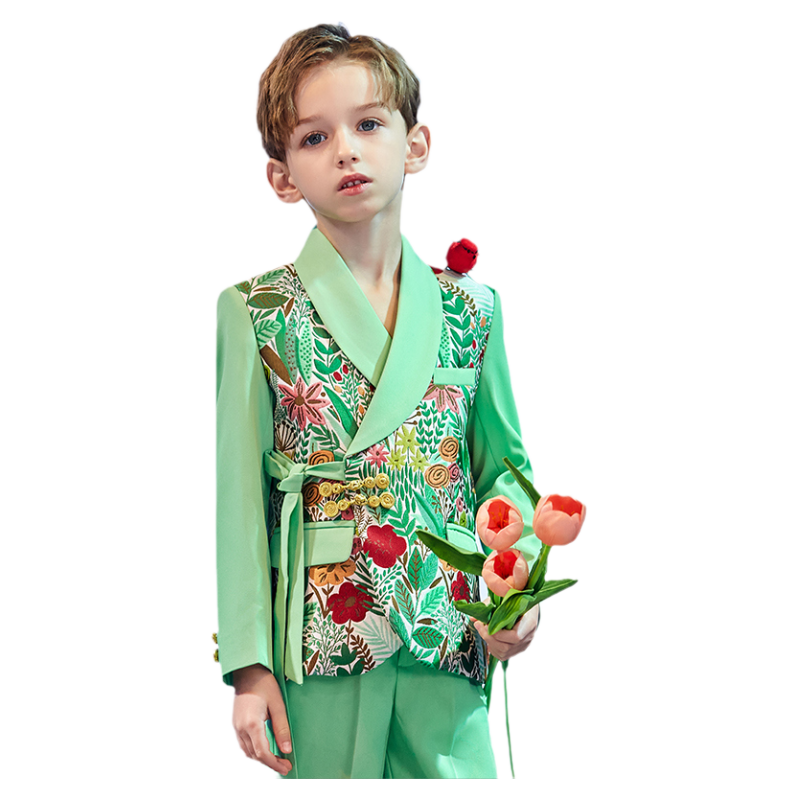 罗蒙男童西装帅气韩版主持人礼服