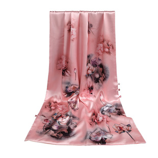 2025新款妈妈披肩冬天长真丝丝巾女士高端秋冬季旗袍外搭两用围巾