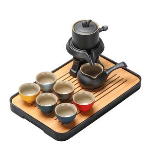 黑陶功夫茶具套装家用办公室会客泡茶壶小茶杯石磨懒人自动冲茶器