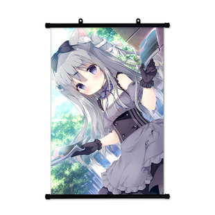 巧克甜恋天色巧克力美少女游戏周边装饰油画挂画海报墙贴日式贡缎