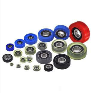 美斯美608包胶轴承聚氨酯滑轮626静音软胶滚轮PU橡胶轮压线轮耐磨