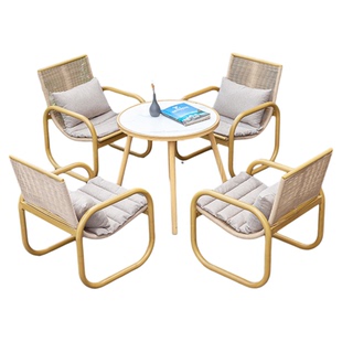 户外桌椅组合室外庭院露台休闲区布置阳台茶桌椅藤椅小院桌子椅子