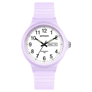 三达品牌儿童双日历石英手表数字防水简约男女学生情侣腕表夜光潮