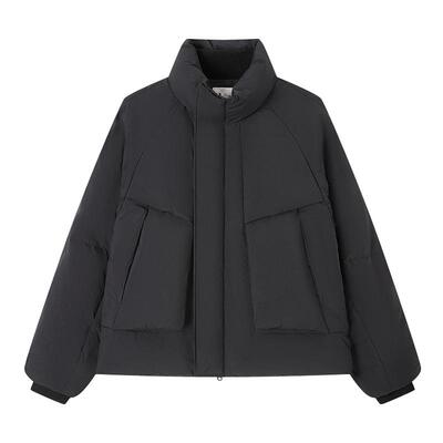 流石男装鸭绒时尚简约立领羽绒服
