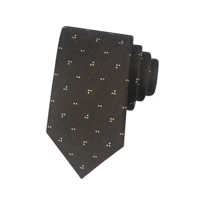 深棕色星点复古商务领带男士老钱风手打箭头型高级感正装礼盒装潮