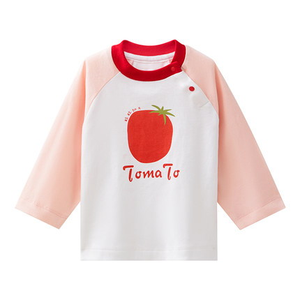 十月结晶粒粒阳光宝宝T恤春秋纯棉儿童外出长袖上衣男女童打底衫