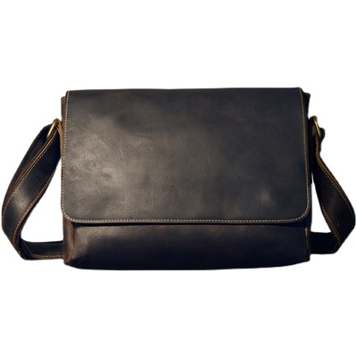 手工头层牛皮单肩包休闲邮差包