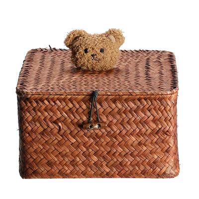 桌面收纳盒浦澜藤带盖创意杂物