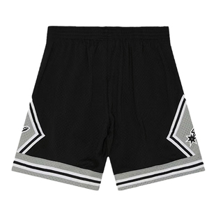 NBA官方正品Mitchell&Ness马刺队短裤复古宽松SW篮球裤男