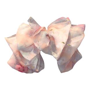 仲夏夜之梦~仙女网纱碎花蝴蝶结头饰超大森系发夹后脑勺夹子发卡