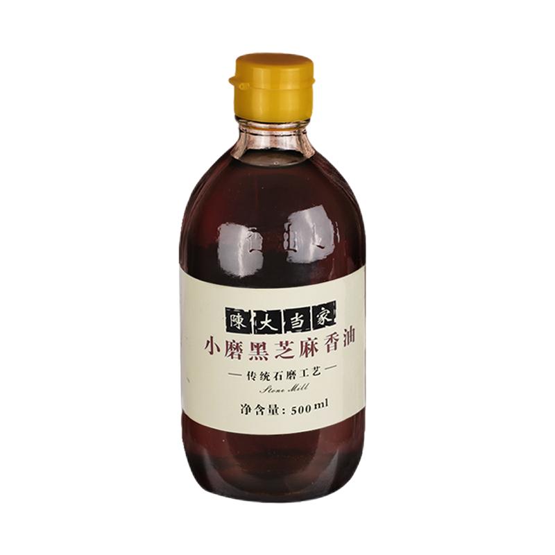 河南小磨香油石磨黑芝麻油500ml