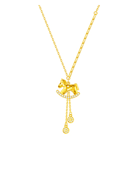 马上有钱碎冰冰项链高级感轻奢小众2026本命年生肖属马铜钱锁骨链