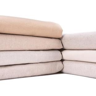 麻布纯色亚麻布料褶皱棉麻布头清仓处理沙发布料背景挂布桌布diy